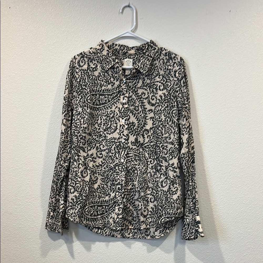 Elegant Black and Tan Paisley Women's Top